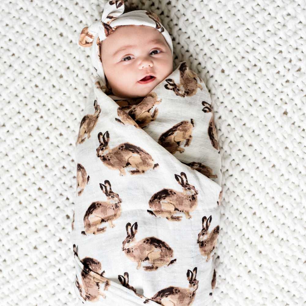 Bamboo Muslin Swaddle Blanket Lifestyle