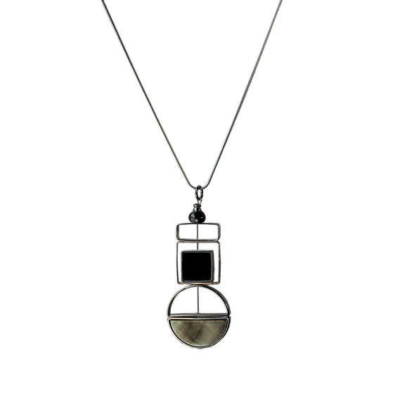 Lunar Launch Pendant Necklace - Silver/Black