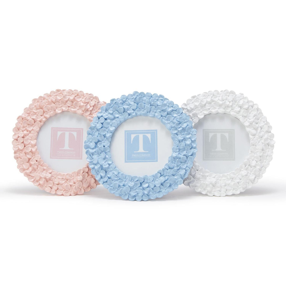 Hydrangea Flower Round Photo Frame 4"x4" in three colors