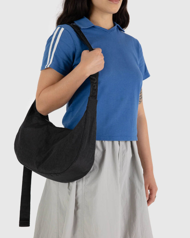Medium Nylon Crescent Bag - Black - Hello World Modern Mercantile