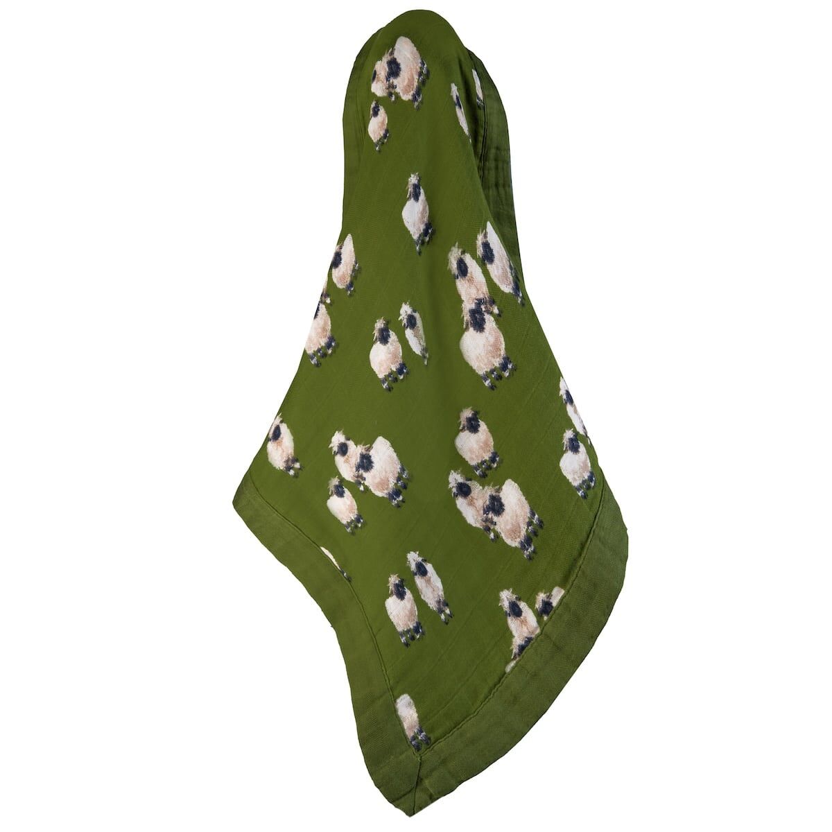 Mini Lovey Two-Layer Muslin Security Blanket - Valais Sheep Unfolded