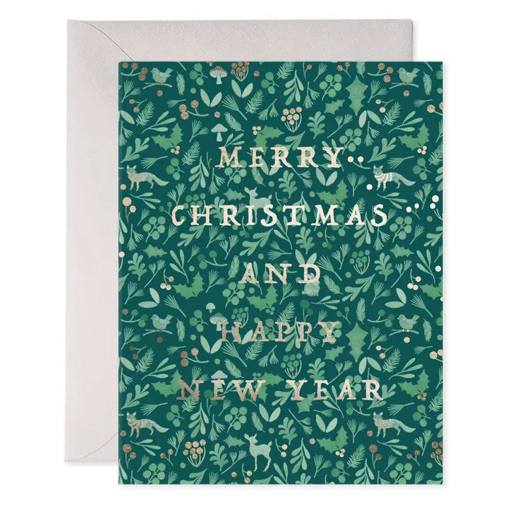 Winter Forest Christmas New Year Card
