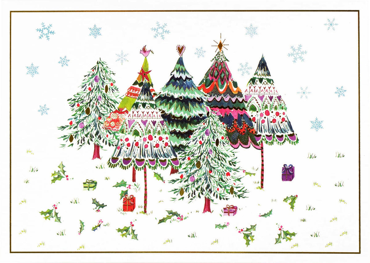 Merry Evergreens Deluxe Box Holiday Cards