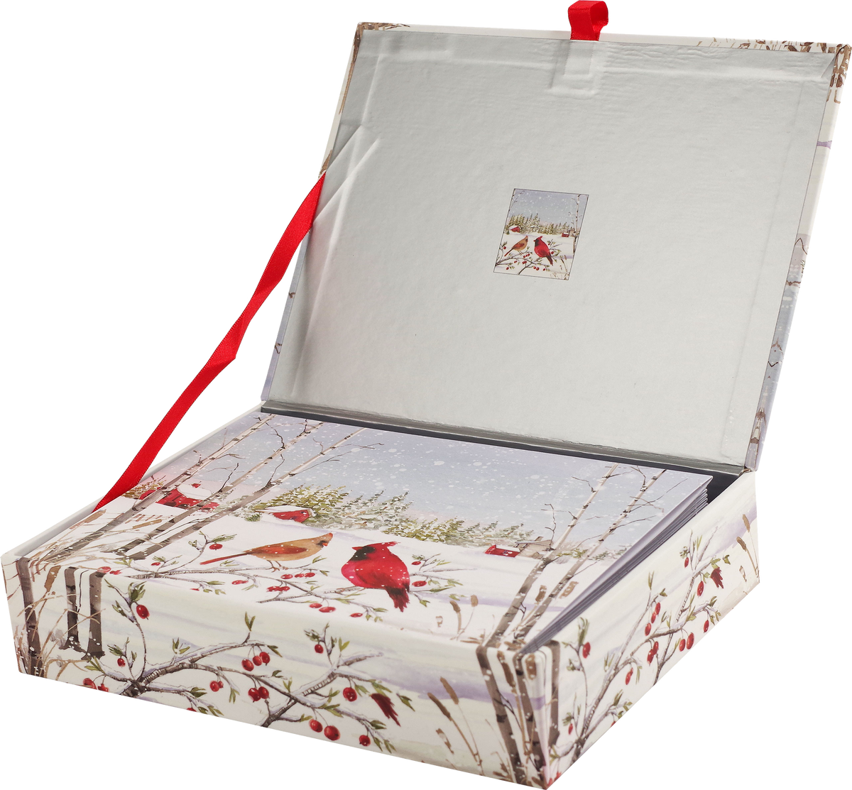 Cardinals in Winter Deluxe Box Holiday Cards