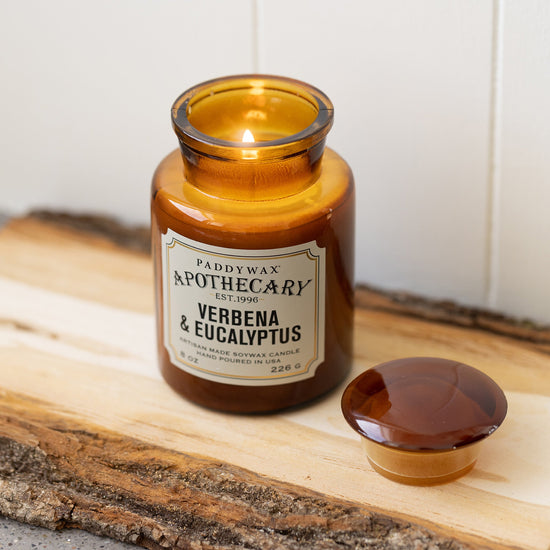 Apothecary Jar 8 oz Soy Candle Verbena + Eucalyptus Lifestyle