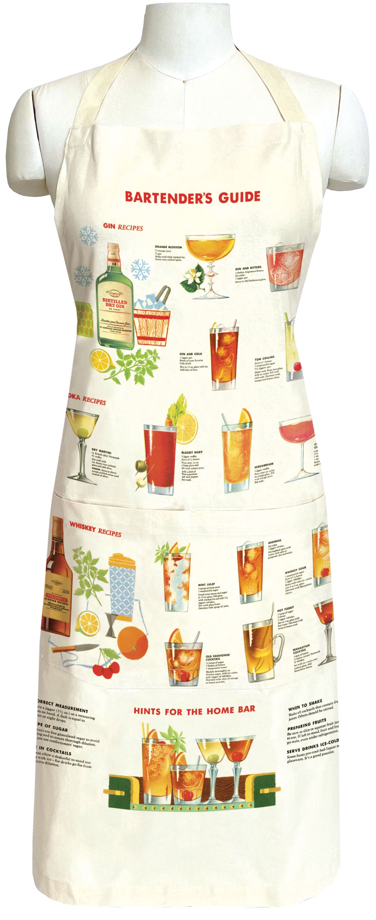 Vintage-Style Apron - Bartender's Guide - Hello World Modern Mercantile
