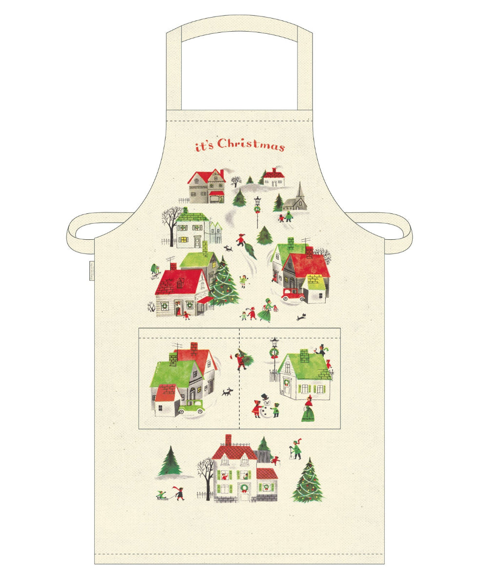 Vintage-Style Apron - Christmas Village