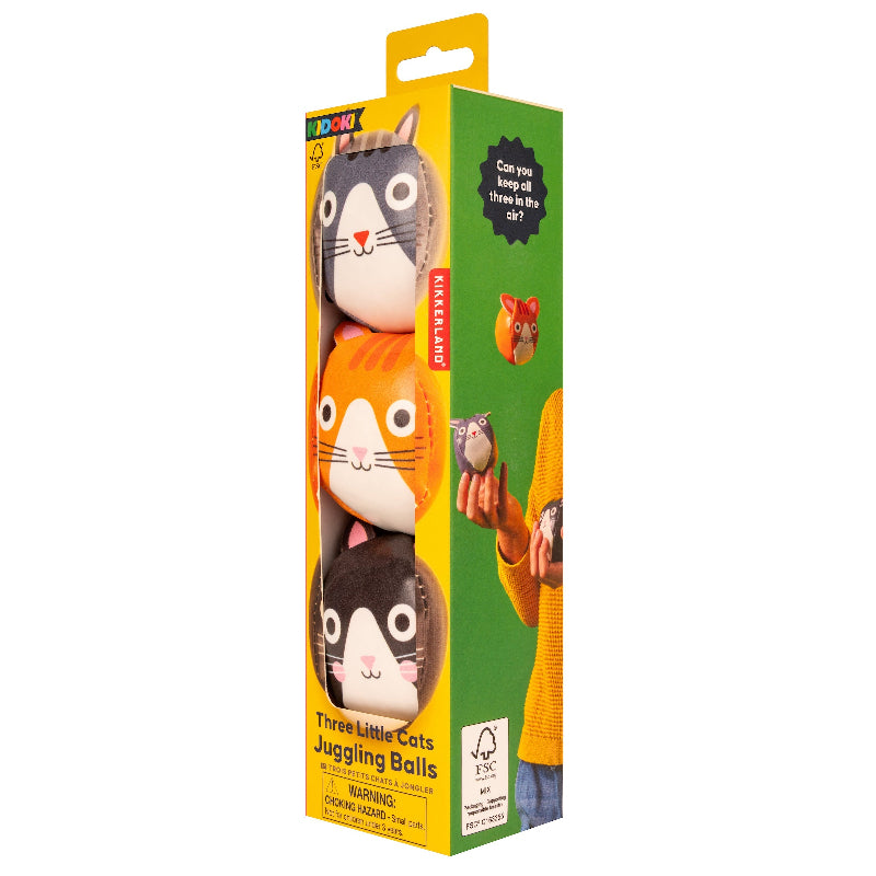 Kidoki Three Little Cats Weighted Juggling Balls Side of Box