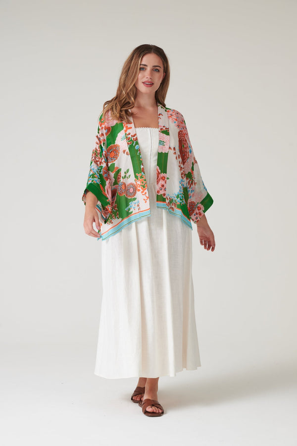 Kitsch Bouquet Green Kimono