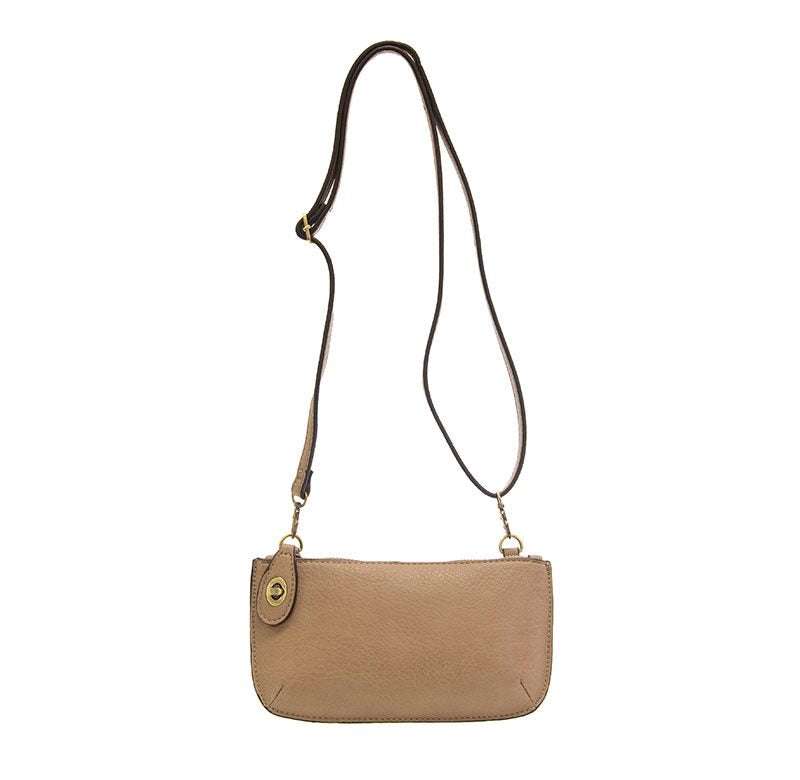 Vegan Leather Mini Crossbody Clutch - Mushroom