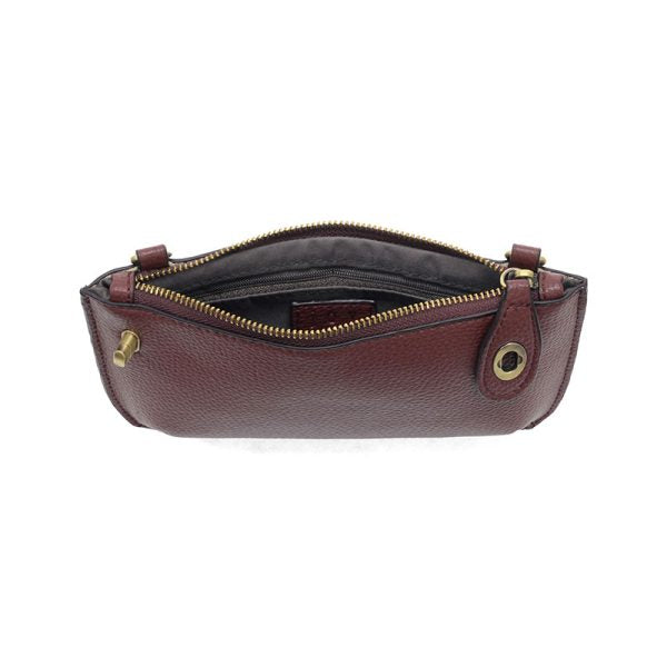 Vegan Leather Mini Crossbody Clutch - Deep Crimson
