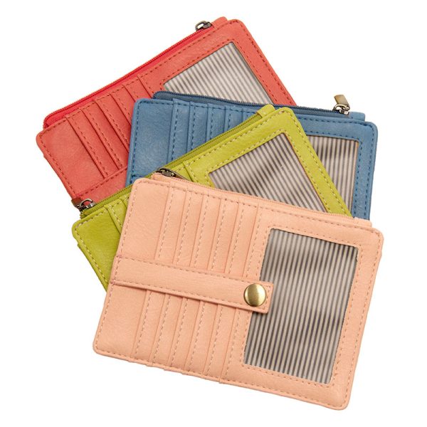 Vegan Leather Penny Mini Travel Wallet - Crepe Pink