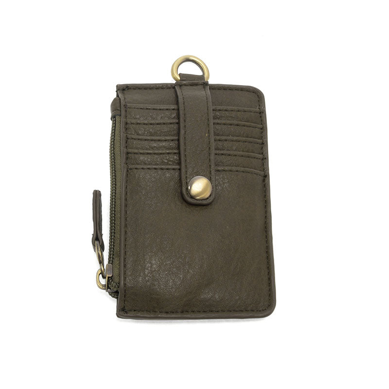 Vegan Leather Dolly Small Keyring Card Wallet - Dark Moss