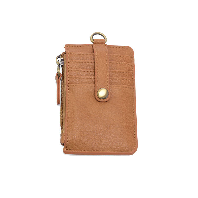 Vegan Leather Dolly Small Keyring Card Wallet - Mid Tan