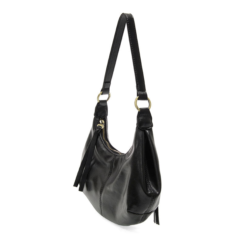 Vegan Leather Giselle Small Hobo Bag - Black