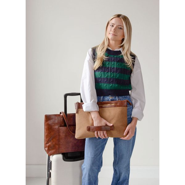 Vegan Leather Laptop Sondra Commuter Tote Bag - Hickory