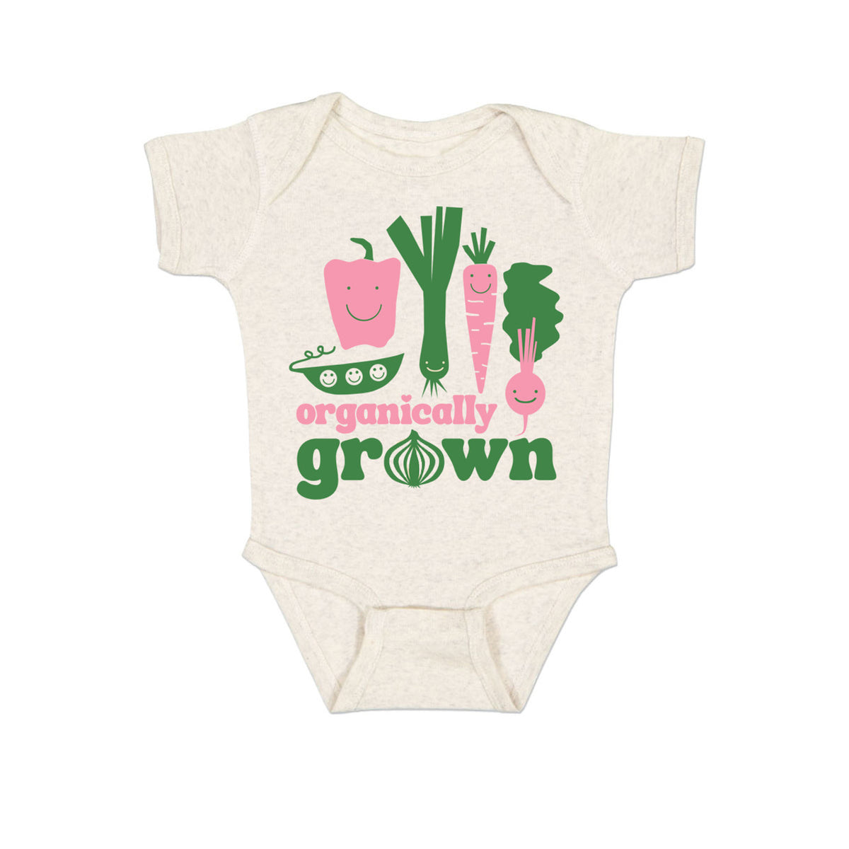 Organically Grown Printed Cotton Baby Onesie