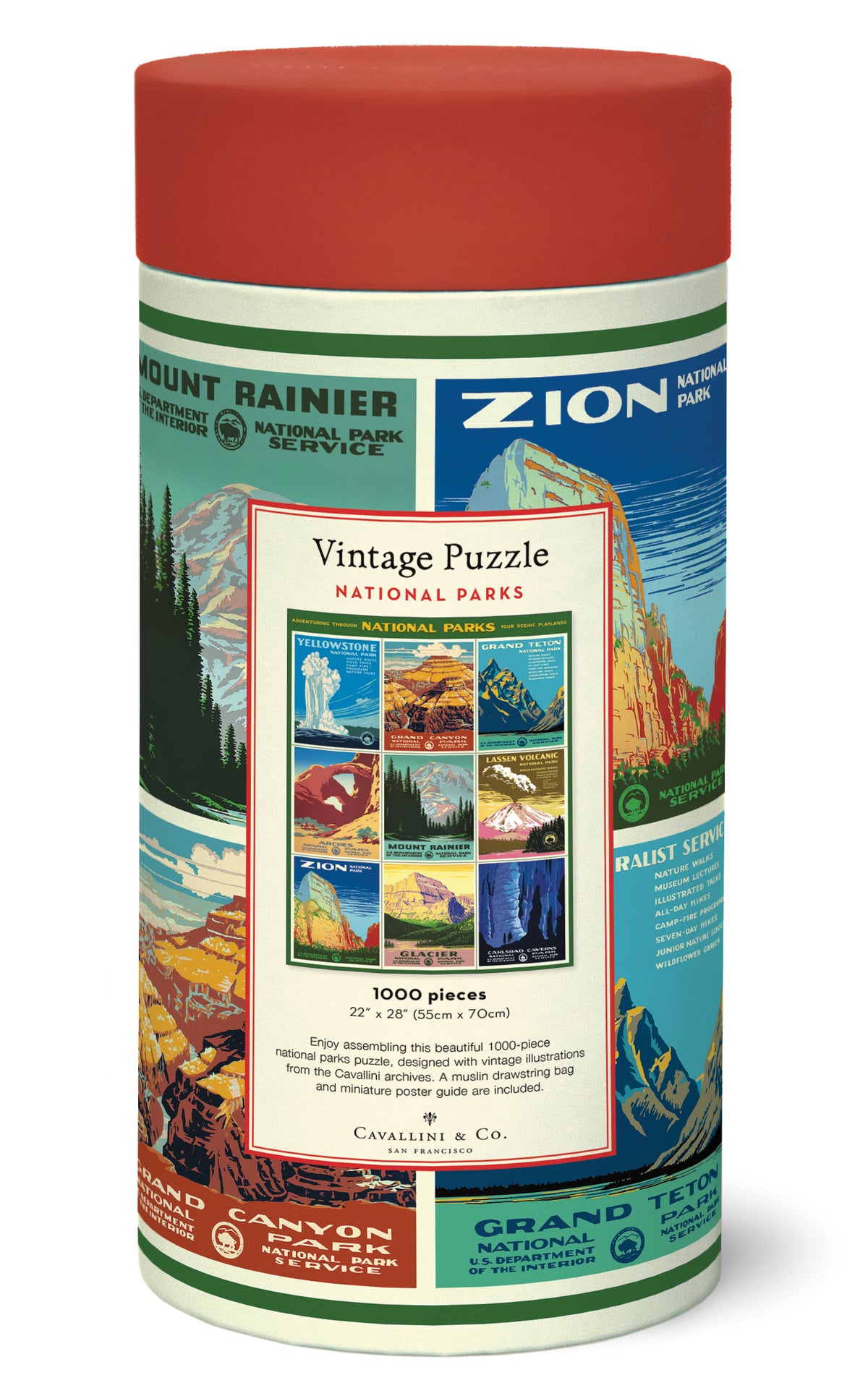 1000-Piece Vintage-Style Puzzle – National Parks Posters