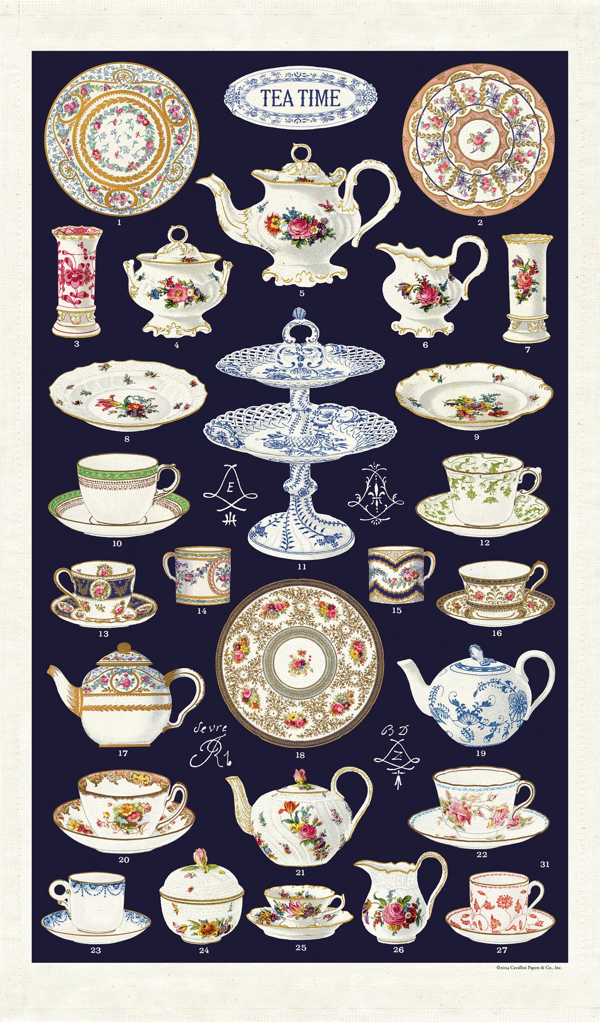 Vintage-Style Tea Towel - Tea Time - Hello World Modern Mercantile
