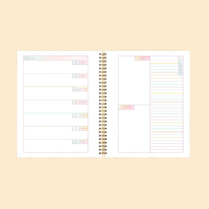 Undated Perpetual Planner - Rainbow Gradient Interior Weekly
