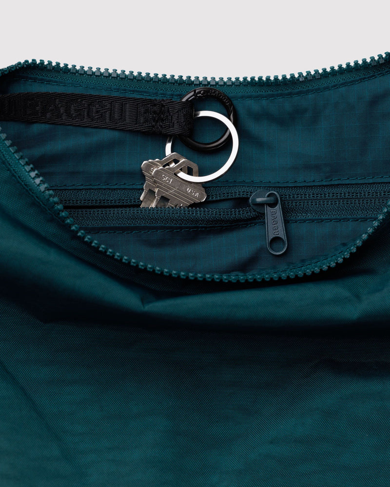 Medium Nylon Crescent Bag - Deep Sea