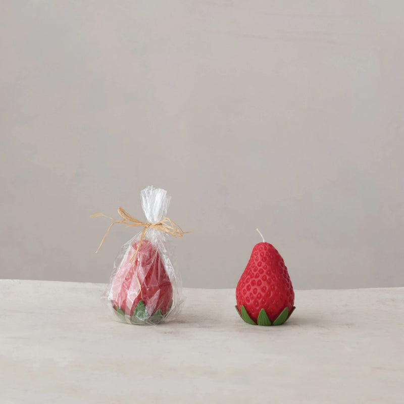 Unscented Strawberry Candle - Hello World Modern Mercantile