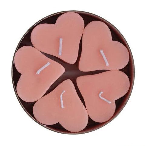 Unscented Heart Shaped Votive Candles Set of 5 - Hello World Modern Mercantile