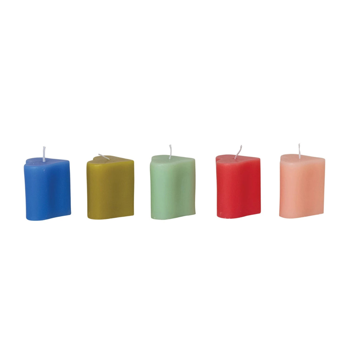 Unscented Heart Shaped Votive Candles Set of 5 - Hello World Modern Mercantile