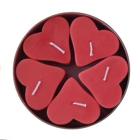 Unscented Heart Shaped Votive Candles Set of 5 - Hello World Modern Mercantile