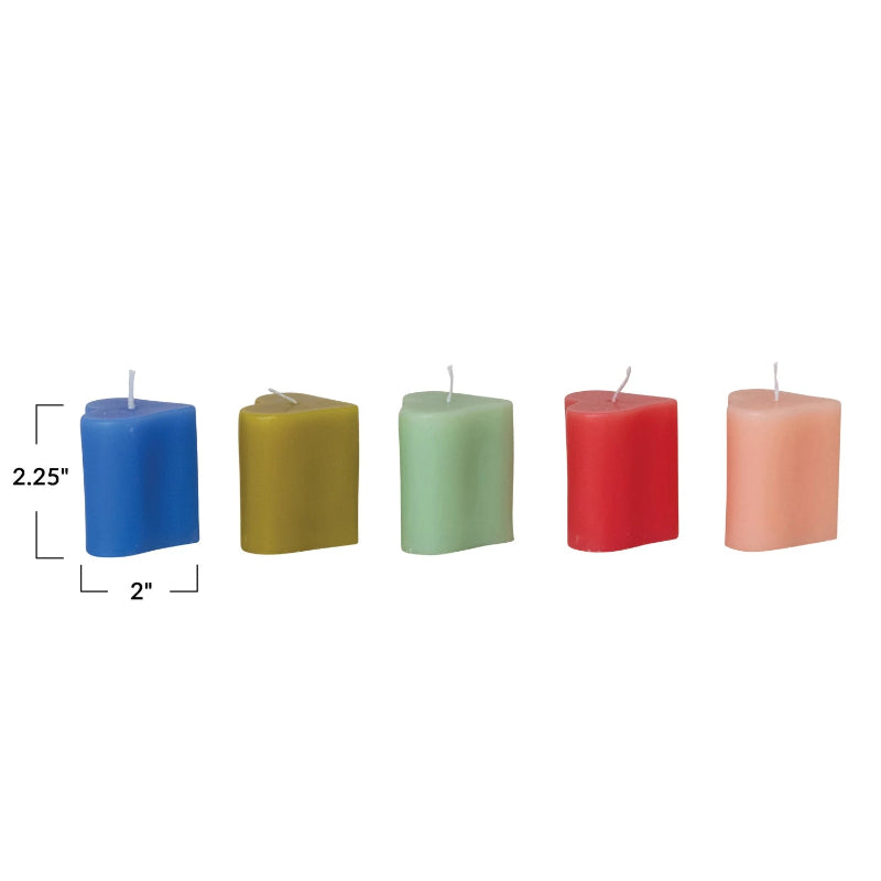 Unscented Heart Shaped Votive Candles Set of 5 - Hello World Modern Mercantile