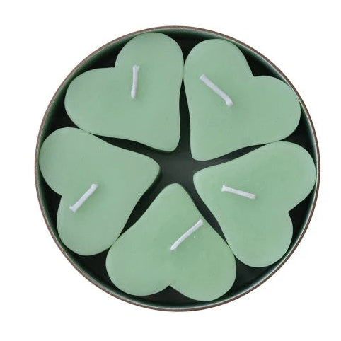 Unscented Heart Shaped Votive Candles Set of 5 - Hello World Modern Mercantile