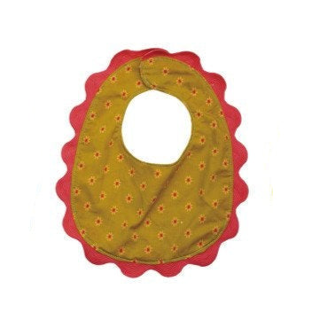 Cotton Terry Cloth Colorful Scalloped Trim Baby Bib