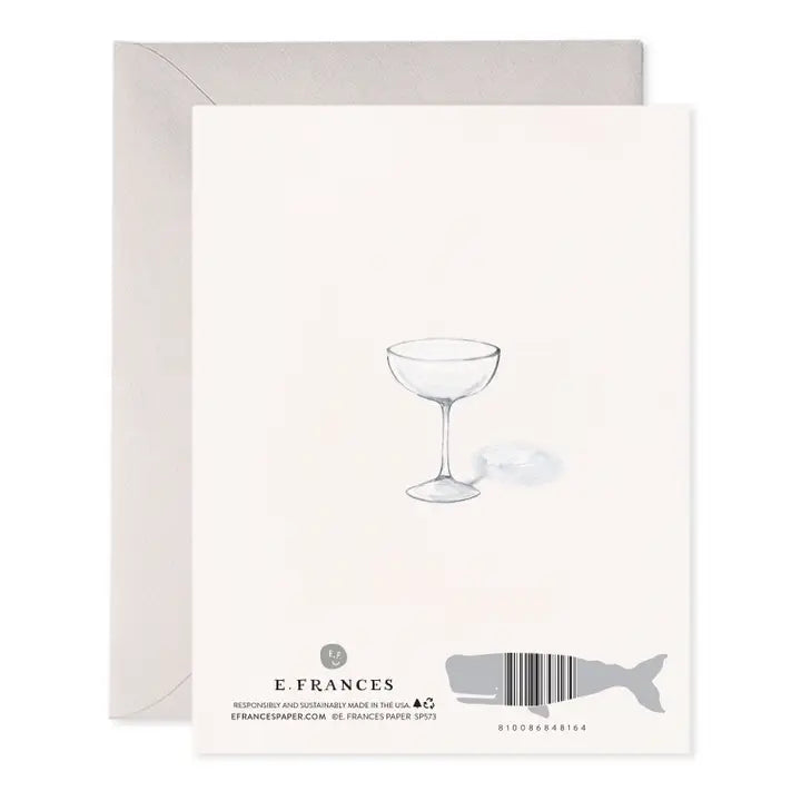 Champagne Tower Watercolor Wedding Card