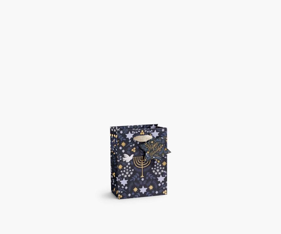 50% Off Final Sale - Laurel Menorah Hannukah Holiday Gift Bag