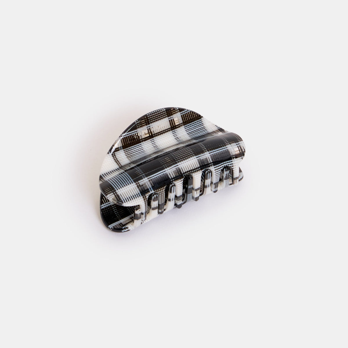 Chunks Juno Hair Claw Clip - Black + White Plaid