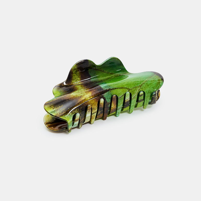 Chunks Nimbus Hair Claw Clip in Malachite Butterfly other side on white background