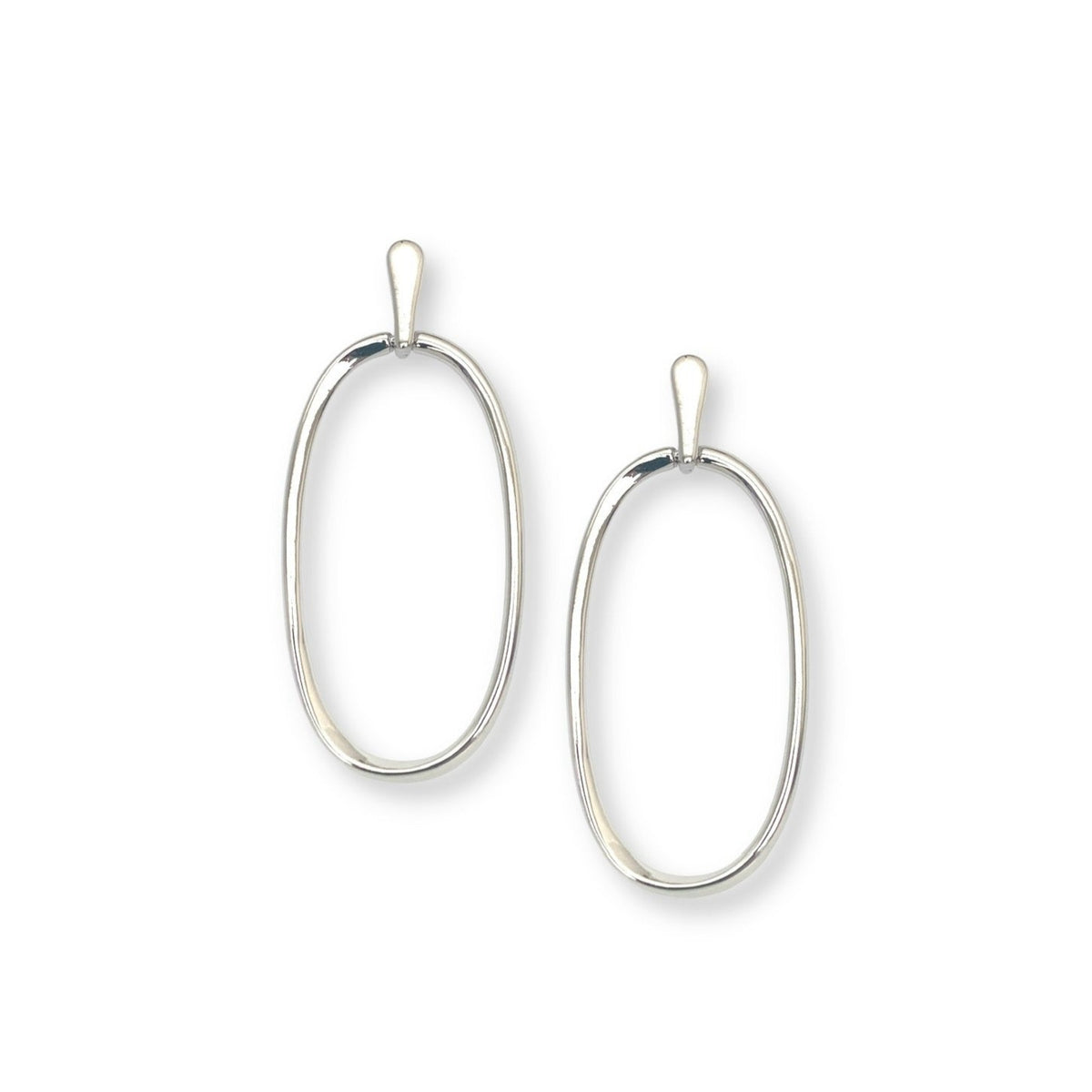 Large Open Oval Drop Earrings