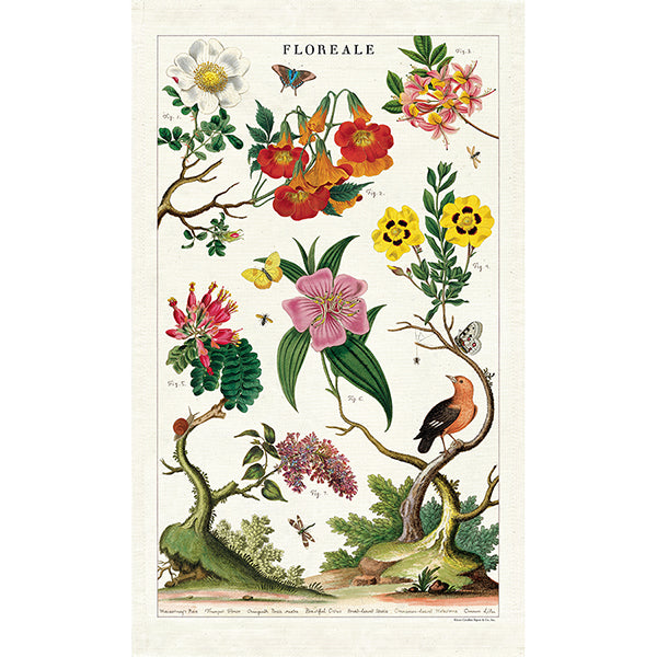 Vintage-Style Tea Towel - Floreale