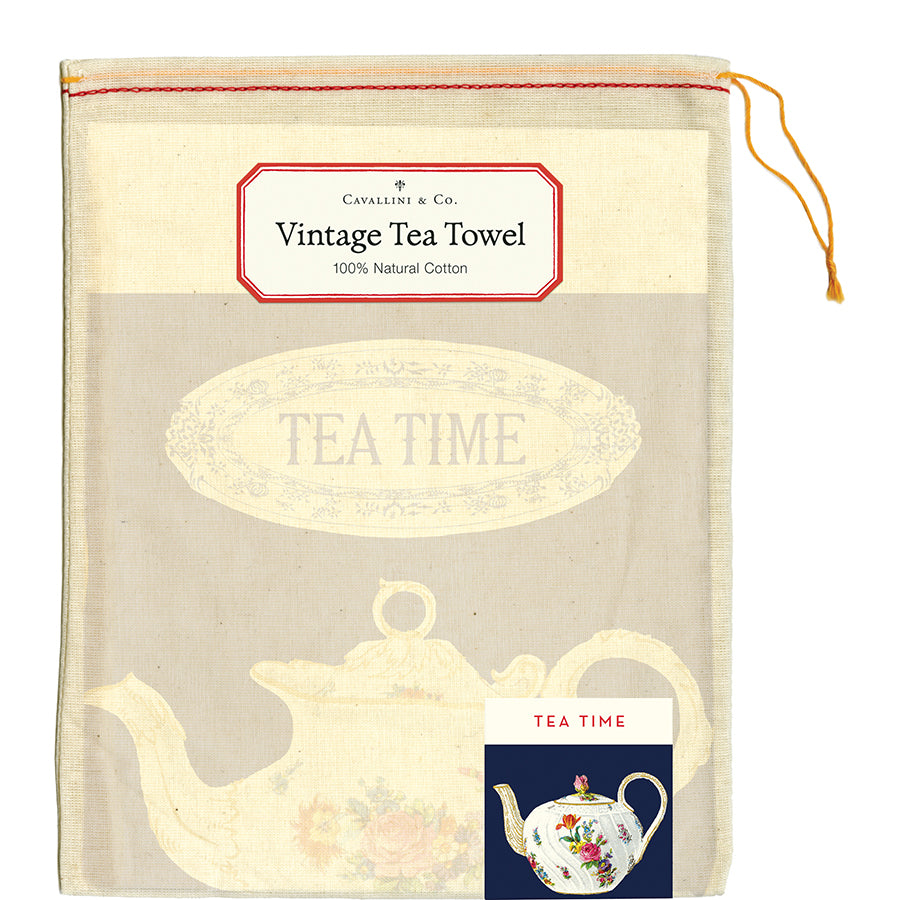 Vintage-Style Tea Towel - Tea Time - Hello World Modern Mercantile