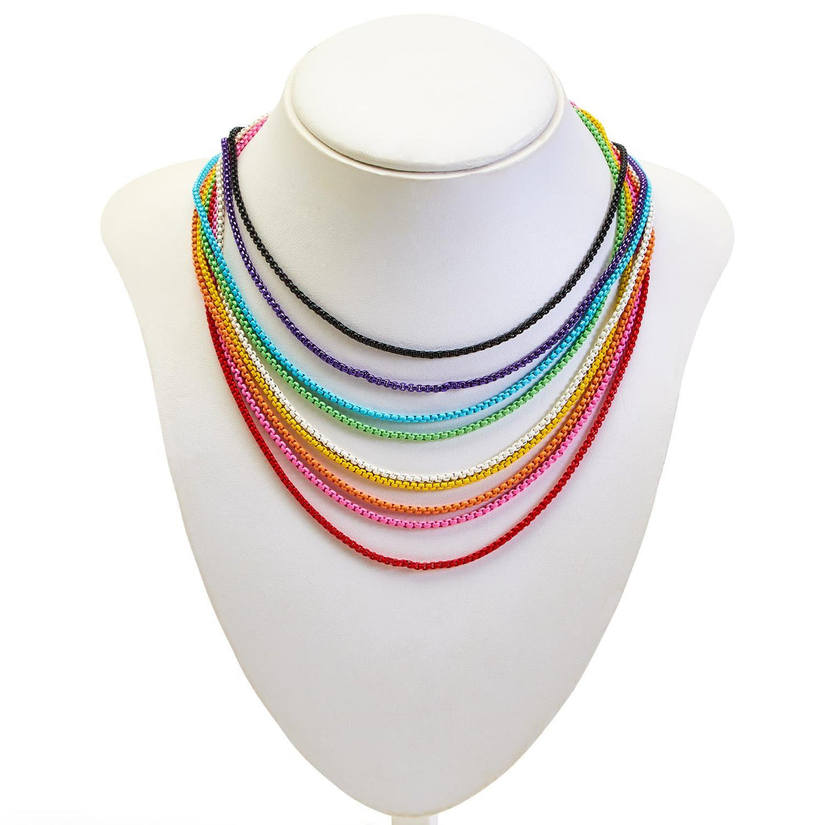 Bright Enamel Coated Chain Necklace