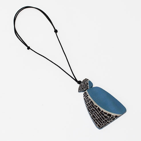 Blue Geometric Decoupage Oakley Pendant Sylca Designs Jewelry