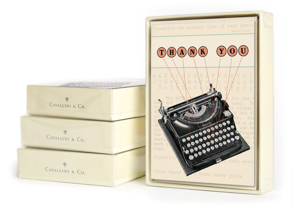 Thank You Typewriter - Vintage Boxed Greeting Cards - Hello World Modern Mercantile