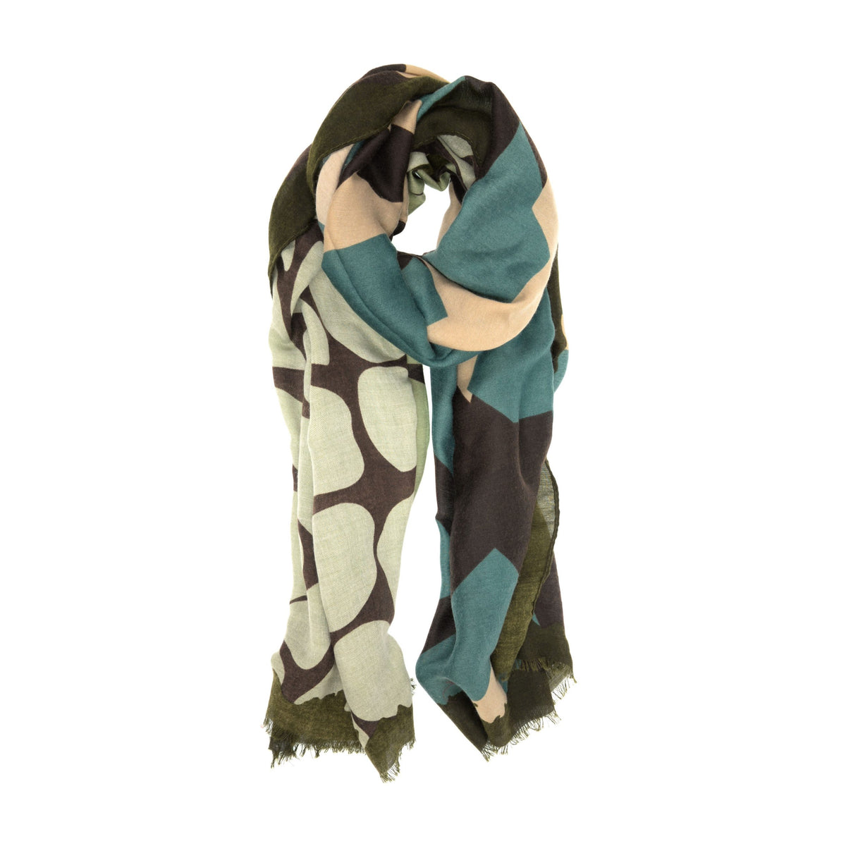Teal Geometric Shapes Scarf