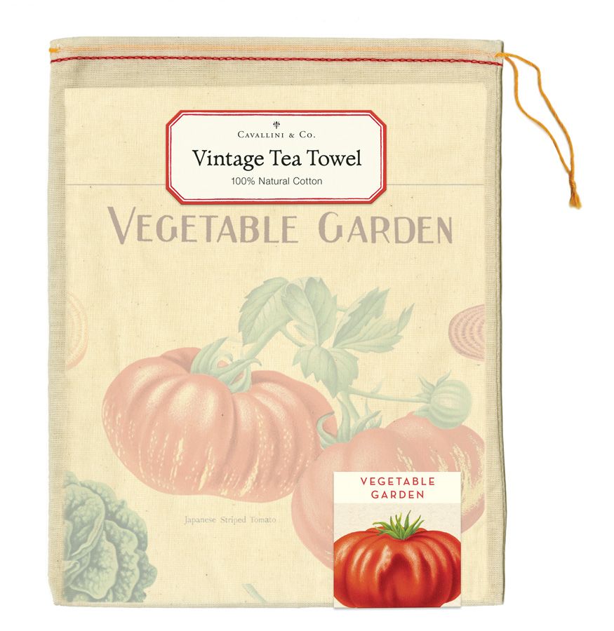 Vintage-Style Tea Towel - Vegetable Garden - Hello World Modern Mercantile