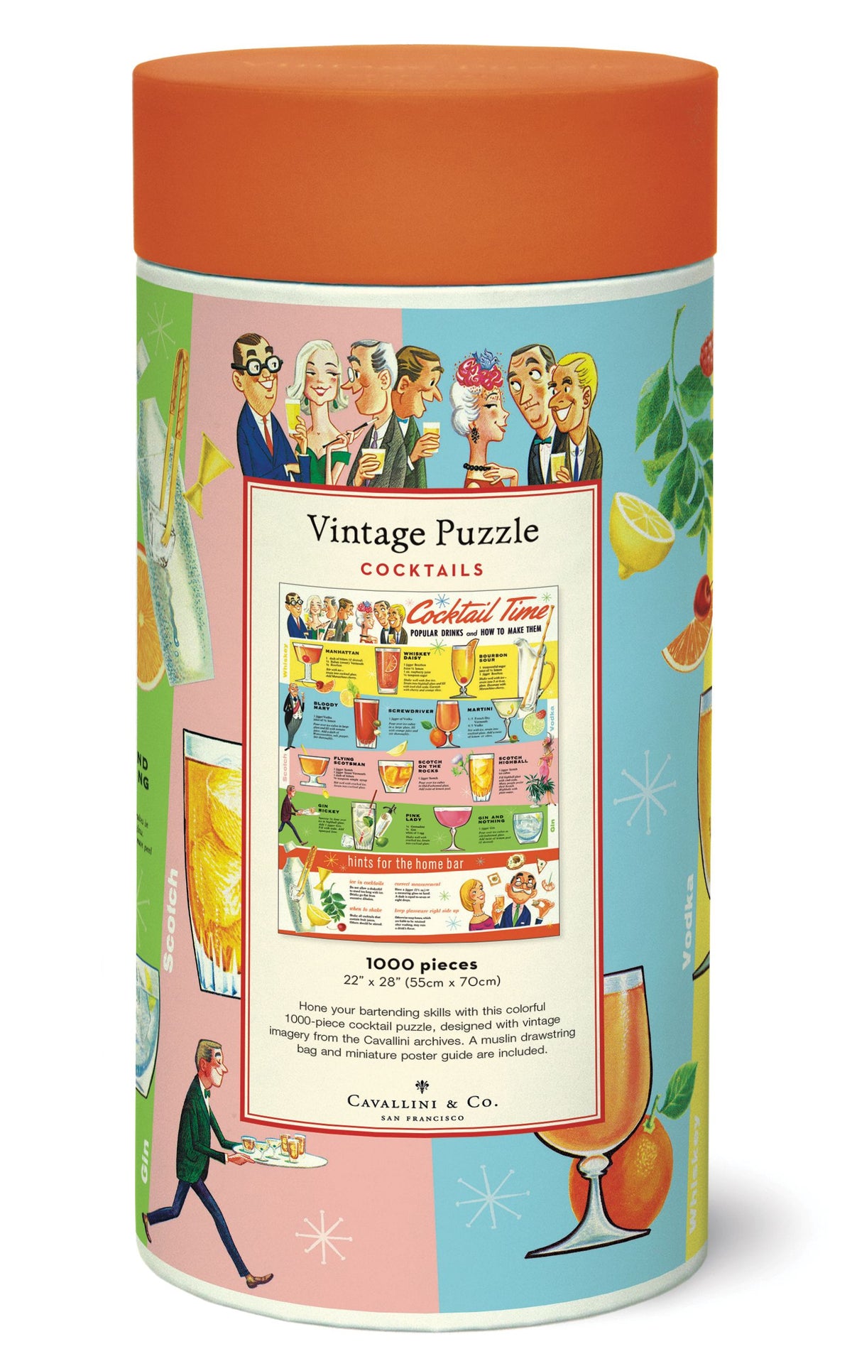 1000-Piece Vintage-Style Puzzle – Cocktail Time - Hello World Modern Mercantile