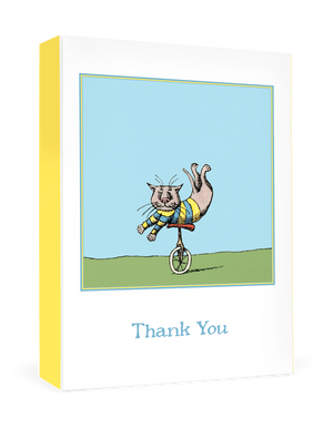 Edward Gorey: Unicycle Cat Boxed Thank You Notes Front View