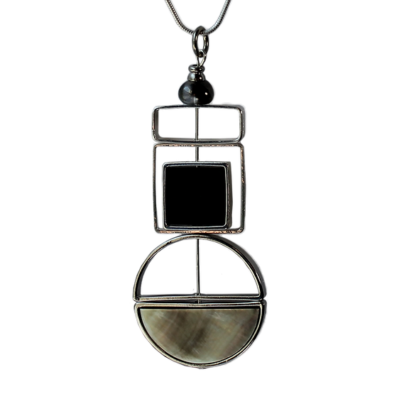 Lunar Launch Pendant Necklace - Silver/Black