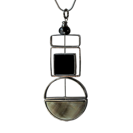 Lunar Launch Pendant Necklace - Silver/Black