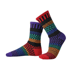 Colorful Mismatched Cotton Crochet Crew Socks - Hello World Modern Mercantile