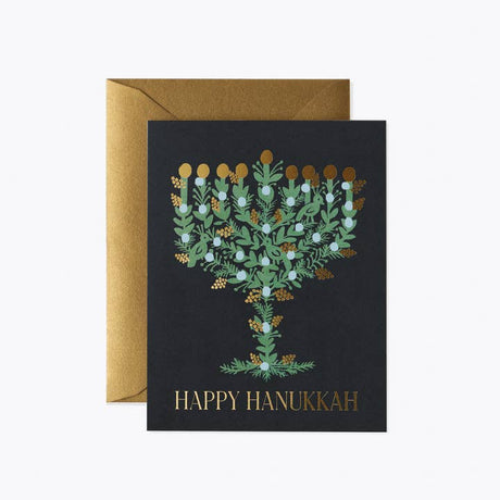 50% Off Final Sale - Laurel Menorah Hanukkah Boxed Greeting Cards Set of 8 - Hello World Modern Mercantile